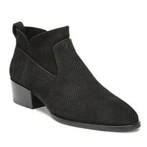 Via Spiga Tricia Perforated Leather Ankle Bootie - Black - Size 7